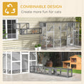 Load image into Gallery viewer, PawHut Cat Tunnel Outdoor, Wooden Cat Tube with Combinable Design, 8 Doors, 98" Cat Toys for Kitty, Puppy, Pet, House, Window, Cage, Dark Gray
