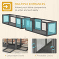 Load image into Gallery viewer, PawHut Cat Tunnel Outdoor, Wooden Cat Tube with Combinable Design, 8 Doors, 98" Cat Toys for Kitty, Puppy, Pet, House, Window, Cage, Dark Gray
