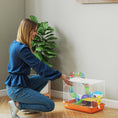 Charger l'image dans la visionneuse de la galerie, 18"L Hamster Cage, Small Animal House, 2-Level Rat Gerbil Haven with Tunnel Tube System, Exercise Wheel, Water Bottle, Food Dish, Ramp, Orange
