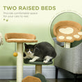 Load image into Gallery viewer, Small Cat Tree for Indoor Cats, Scratching Posts with 2 Beds, Toy Ball, 43 x 39 x 52cm
