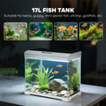 Load image into Gallery viewer, 17L Fish Tank, Glass Aquarium with Filter System, LED Light, Water Pump, Fish Tank Starter Kits for Betta, Goldfish, Shrimps, White
