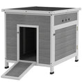 Load image into Gallery viewer, Wooden Duck House, Raised Poultry Coop with Ramp, Double Doors, Openable Asphalt Roof, Ventilation Holes, Removable Base, for 2-4 Ducks, Chickens, Geese, Light Grey
