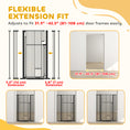 Load image into Gallery viewer, 53.1" Tall Pet Gate with Cat Door, 32"-42.5" Wide Adjustable Pressure Mounted Dog Gate for Doorways, Hallways, Stairs, Includes 2 Extensions, No Drilling, Black

