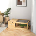 Load image into Gallery viewer, Wood Tortoise House Indoor Outdoor Turtle Habitat Reptile Cage for Lizards, Geckos, 35.8" x 23.8" x 12.6", Yellow
