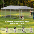 Load image into Gallery viewer, Extra Large Outdoor Dog Kennel Dog Run with Waterproof & UV Resistant Cover, Double Secure Locks, for Small and Medium Sized Dogs, 13.1' x 13.1' x 6.6', Silver
