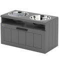 Load image into Gallery viewer, Elevated Dog Bowls, Raised Dogs Bowl Stand with 2 Stainless Steel Bowls, 25L Storage Drawer and Slow Feeder Mat, Dog Feeding Station for Large and Extra Large Dogs, Gray
