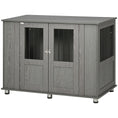 Load image into Gallery viewer, PawHut Dog Crate Furniture, Wooden End Table Furniture with Lockable Magnetic Doors, Extra Large Size Pet Kennel Indoor Animal Cage, Gray
