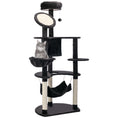 Load image into Gallery viewer, 60 Inch Cat Tree for Large Cats Adult, Tall Cat Tower with Scratching Posts and 2 Hammocks, Multi-Level Plush Kitten Condo for Indoor Cats with Dangling Balls, Dark Grey
