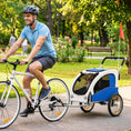 Load image into Gallery viewer, Dog Bike Trailer, 2-in-1 Pet Stroller Cart Bicycle Carrier, Folding Cart Frame with Suspension, Universal Bicycle Coupler, Reflectors, Flag, for Medium Dogs Up to 44 LBS, Light Gray
