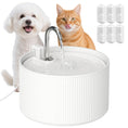 Load image into Gallery viewer, Ceramic Cat Water Fountain, 2.2L/74oz Pet Water Fountain with Ultra-Quiet Pump, 4-Layer Filtration, Faucet, for Cats and Dogs, Easy to Clean, White
