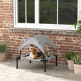 Load image into Gallery viewer, Elevated Dog Bed with Canopy, Raised Outdoor Pet Bed for Camping, Portable Raised Pet Cot with Washable Breathable Mesh, for Indoor Outdoor, Large Dogs, 30" x 24" x 27", Light Gray
