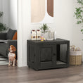 Load image into Gallery viewer, 37in Dog Crate Furniture with Cushion, Indoor Pet Kennel End Table with 2 Doors, for Large Dogs, Black
