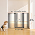 Load image into Gallery viewer, Baby Gate, Pet Gate with 3 Extensions, Auto-Close, Two-Way Open, Pressure Mounted for Stair, Doorways and Hallways, 36"H, Black
