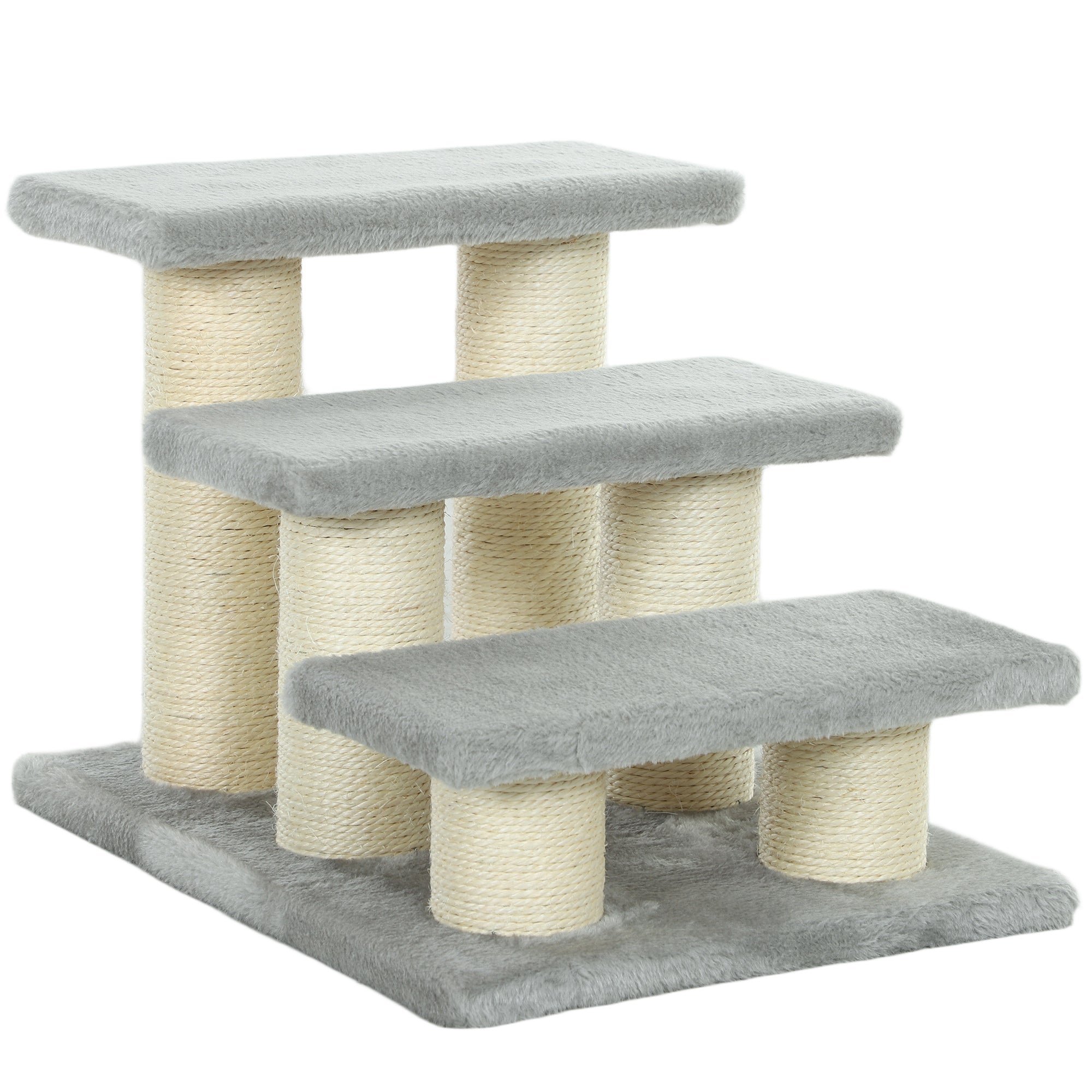 Pet Stairs 3-step Pet Ladder Cat dog Stairs Climb Ladder Cat Tree, Grey