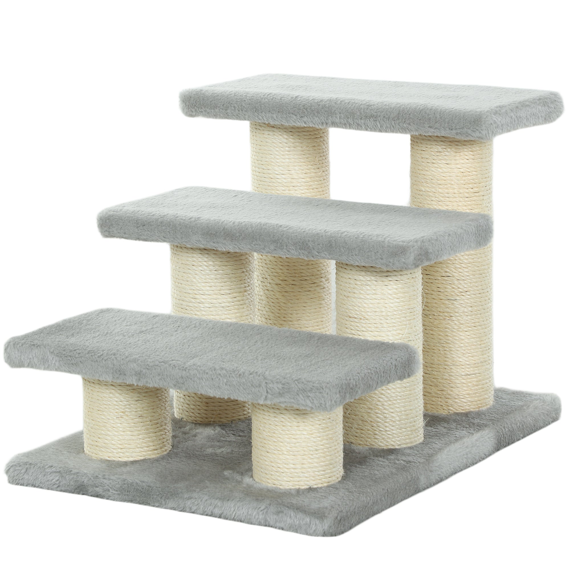 Pet Stairs 3-step Pet Ladder Cat dog Stairs Climb Ladder Cat Tree, Grey