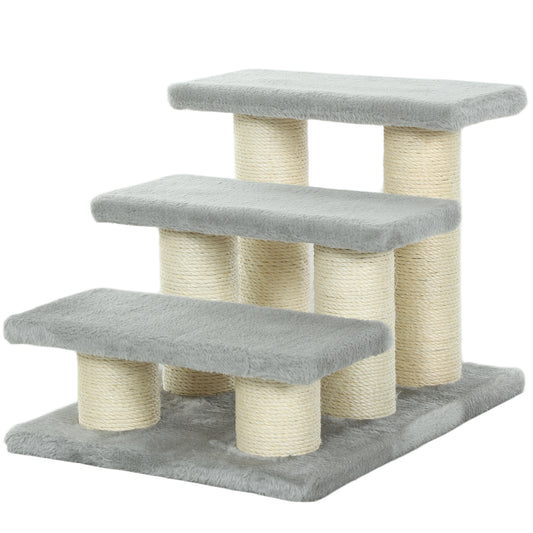 Pet Stairs 3-step Pet Ladder Cat dog Stairs Climb Ladder Cat Tree, Grey