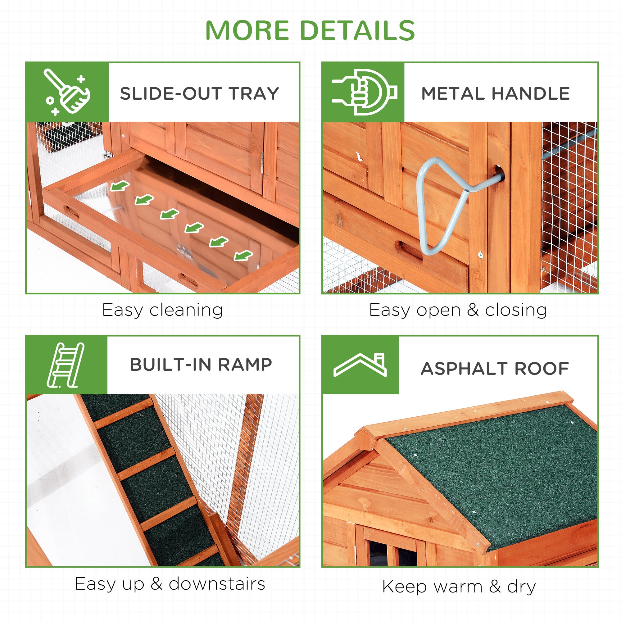 123" Extra Large Chicken Coop Wooden Poultry House Rabbit Hutch Hen Backyard with Outdoor Run Ramps and Nesting Boxes