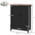 Load image into Gallery viewer, Pet Feeding Station with Storage, Dog Feeding Station with Raised Dog Bowls, Adjustable Panel, Hooks, Pet Food Storage Cabinet, Black
