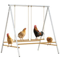 Load image into Gallery viewer, Chicken Perch for Coop, Chicken Roosting Bars with 2 Adjustable Swings, Coop Accessories for Farm, Backyard, Silver

