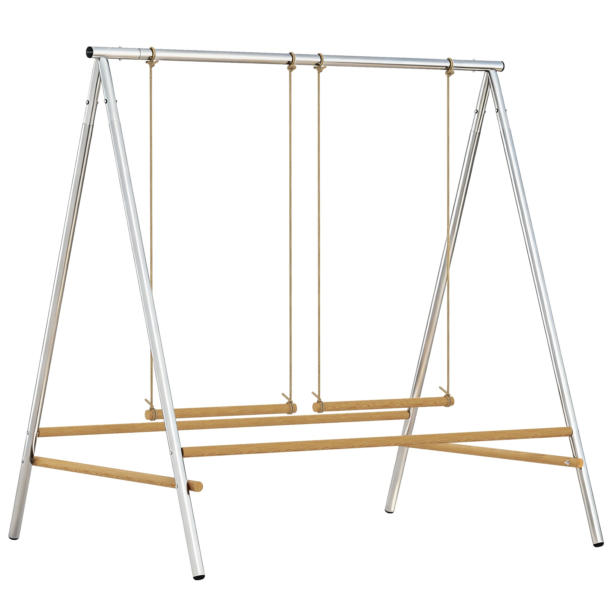 Chicken Perch for Coop, Chicken Roosting Bars with 2 Adjustable Swings, Coop Accessories for Farm, Backyard, Silver