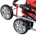 Load image into Gallery viewer, Pet Stroller for Small Miniature Dogs Cats Foldable Travel Carriage with Wheels Zipper Entry Cup Holder Storage Basket Red

