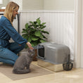 Load image into Gallery viewer, Stainless Steel Litter Tray with Plasma Deodoriser System, 65L Extra Large Enclosed Litter Box with Lid High, Sided Wall and Scoop for Larger Cats, Easy to Clean & Odour-Resistant, Grey
