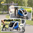 Load image into Gallery viewer, Dog Bike Trailer, 2-in-1 Pet Stroller Cart Bicycle Carrier, Folding Cart Frame with Suspension, Universal Bicycle Coupler, Reflectors, Flag, for Medium Dogs Up to 44 LBS, Light Gray
