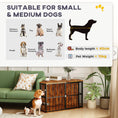 Load image into Gallery viewer, Corner Dog Crate Furniture, Dog Kennel Side End Table TV Stand with Two Bowls, Feeding Door, for Small, Medium Breeds, Rustic Brown
