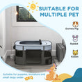 Load image into Gallery viewer, Dog Pen, Pet Playpen, Portable Foldable Dog Cat Playpen Soft Pet Cage with Storage Bag for Puppies, Rabbits, Kittens, Guinea Pigs, 114 x 89 x 59cm - Grey
