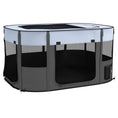 Load image into Gallery viewer, Dog Pen, Pet Playpen, Portable Foldable Dog Cat Playpen Soft Pet Cage with Storage Bag for Puppies, Rabbits, Kittens, Guinea Pigs, 114 x 89 x 59cm - Grey
