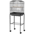 Load image into Gallery viewer, Bird Cage Budgie Cages for Finch Canary Parakeet with Stand Wheels Slide-out Tray Accessories Storage Shelf, Black 46.5 x 36 x 124 cm
