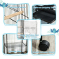 Load image into Gallery viewer, Bird Cage Budgie Cages for Finch Canary Parakeet with Stand Wheels Slide-out Tray Accessories Storage Shelf, Black 46.5 x 36 x 124 cm
