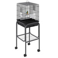 Load image into Gallery viewer, 45-inch Metal Indoor Bird Cage, Parrot Cage, Bird Aviary with Detachable Rolling Stand, Storage Basket, and Accessories - Black
