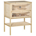 Load image into Gallery viewer, Wooden Hamster Cage with Storage Shelf, Small Animal Exercise Play House with Openable Top, for Hamsters, Gerbils, 60 x 40 x 80 cm - Natural
