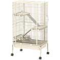 Load image into Gallery viewer, Rolling Rabbit Cage, 4 Level Rolling Rat Cage with 3 Ramps, Water Bottle, Food Dish, 15cm Deep Tray for Easy Cleaning, Small Pet Cage for Ferrets, Chinchillas, Squirrel, Syrian, Beige
