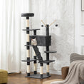 Load image into Gallery viewer, 59 Inch Cat Tree, Large Multi-Level Cat Tower with Sisal Scratching Posts, Cozy Condo, Top Perch, Ladder and Interactive Balls for Indoor Kittens, Dark Grey
