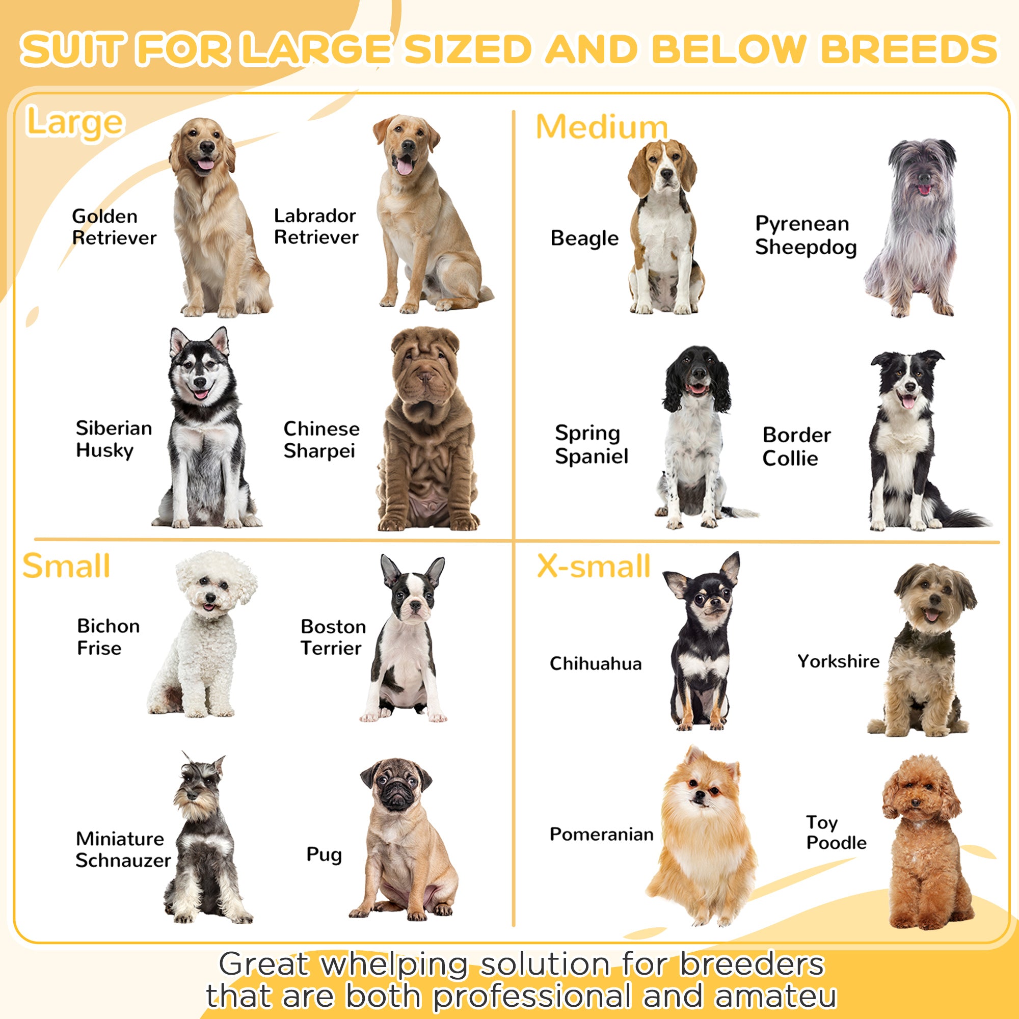 Whelping Box for Dogs, Puppy Playpen with Retractable Light Stand, Waterproof Pad, Rail, Adjustable Height Door for Small, Medium & Large Breed Dogs, 41" x 39"