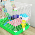 Charger l'image dans la visionneuse de la galerie, 18"L Hamster Cage, Small Animal House, 2-Level Rat Gerbil Haven with Tunnel Tube System, Exercise Wheel, Water Bottle, Food Dish, Ramp, Green
