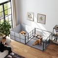 Load image into Gallery viewer, Whelping Box for Dogs and Puppies, 23.5"H, 7 Panels Puppy Playpen with Windproof Oxford Fabric Cloth, Washable Pee Pad, Pet Playpen with Door, for Medium & Large Dogs
