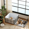 Load image into Gallery viewer, Whelping Box for Dogs and Puppies, 23.5"H, 7 Panels Puppy Playpen with Windproof Oxford Fabric Cloth, Washable Pee Pad, Pet Playpen with Door, for Medium & Large Dogs
