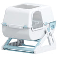 Load image into Gallery viewer, Cat Litter Box with Lid, Enclosed Cat Litter Box with Deodorization Bag & Drawer Pan, High Sides & Flip-to-Clean, Multi-Entry Design, Odor Control, Light Blue
