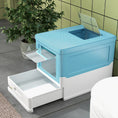 Load image into Gallery viewer, Cat Litter Tray with Hood Enclosed Cat Litter Box Pet Toilet w/ Lid, Scoop, Front Entry, 47.5 x 35.5 x 36.7cm - Light Blue
