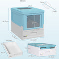 Load image into Gallery viewer, Cat Litter Tray with Hood Enclosed Cat Litter Box Pet Toilet w/ Lid, Scoop, Front Entry, 47.5 x 35.5 x 36.7cm - Light Blue
