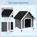 Load image into Gallery viewer, Dog Kennel Outdoor Wooden Dog House with Removable Floor, Elevated Pet Shelter, Anti-Corrosion Wood, for Medium Dogs, 82H x 75W x 88Dcm - Grey
