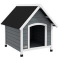 Load image into Gallery viewer, Dog Kennel Outdoor Wooden Dog House with Removable Floor, Elevated Pet Shelter, Anti-Corrosion Wood, for Medium Dogs, 82H x 75W x 88Dcm - Grey
