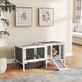 Charger l'image dans la visionneuse de la galerie, Rabbit Hutch, Wooden Guinea Pig Cage with Run, Openable Top, Pull Out Tray and Ramp, Hamster Cage with Water-Resistant Roof for Indoor Outdoor, Grey

