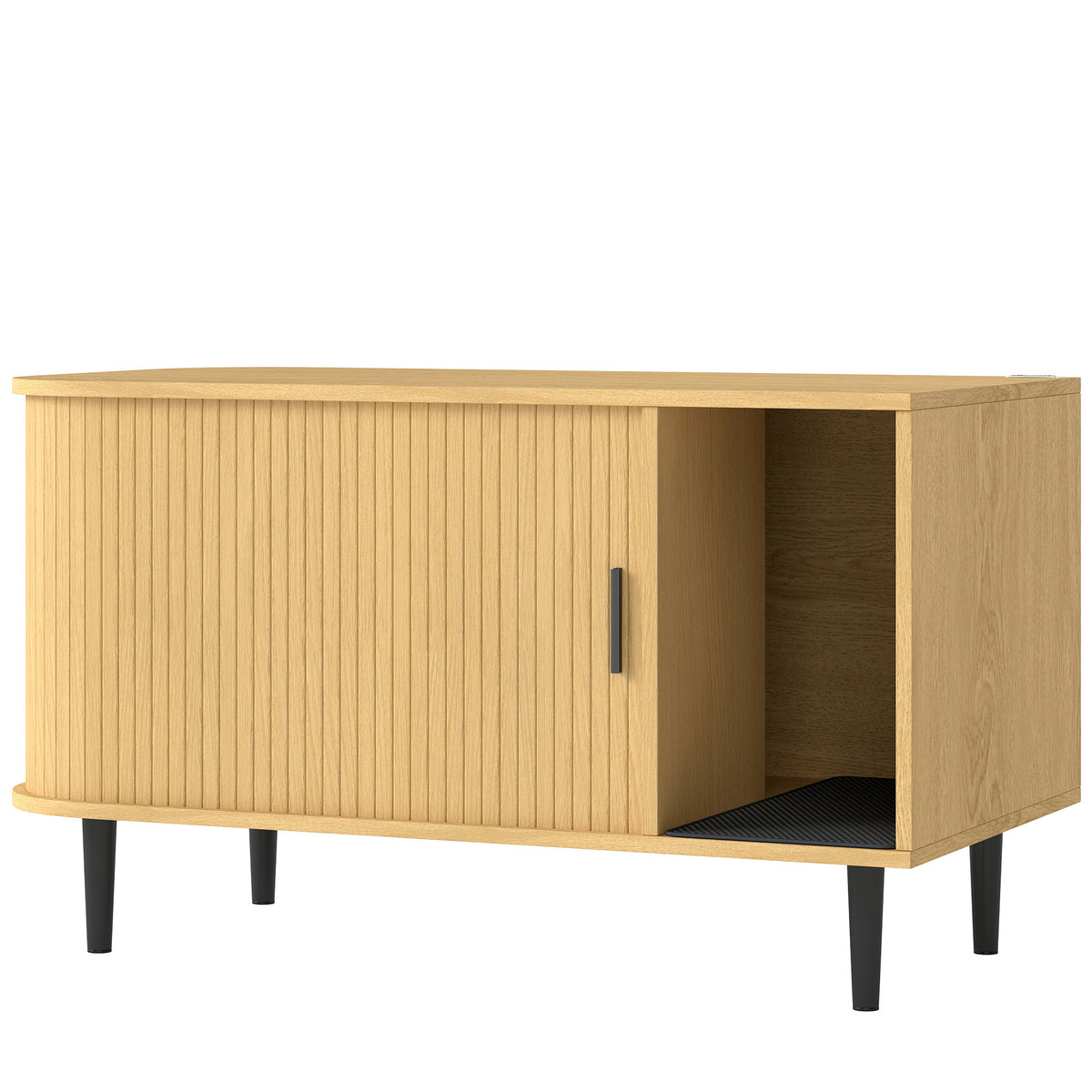 Cat Litter Box Enclosure with Sliding Door, Litter Mat, Hidden Litter Box Enclosure Furniture, Modern Cat House, TV Stand, Side End Table for Living Room