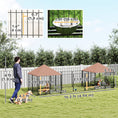 Load image into Gallery viewer, Outdoor Dog Kennel with 2 Rooms, Dog Run Outdoor Pet Playpen House with Rotating & Adjustable Height Bowls, Waterproof UV-Resistant Covers, Secure Locks, 16.2' x 4.7' x 5.1'
