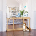 Load image into Gallery viewer, Free Standing Pet Gate, Wooden Foldable Dog Gate with 41"-72" Adjustable Length, Support Feet, Pet Barrier for Small Medium Dogs, for Stairway, Doorway, Hallway, Natural
