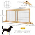 Load image into Gallery viewer, Free Standing Pet Gate, Wooden Foldable Dog Gate with 41"-72" Adjustable Length, Support Feet, Pet Barrier for Small Medium Dogs, for Stairway, Doorway, Hallway, Natural
